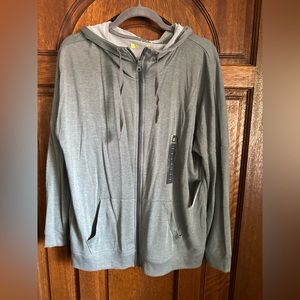 XERSION Lounge Full Zip Hoodie Balsam Green Women Size Large